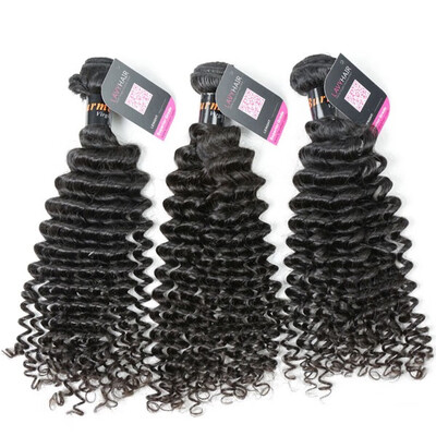 

Superior Grade mix 3 or 4 bundles Burmese Deep Curly Virgin Human Hair Extensions