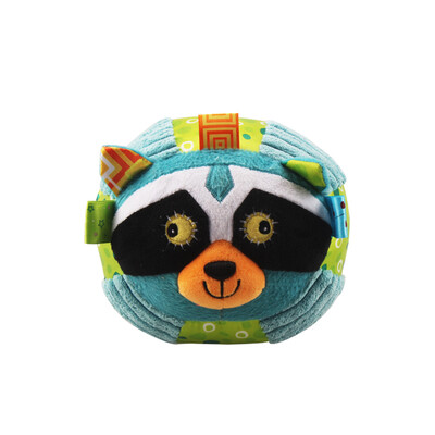 

Baby Plush Ball Toys Cartoon Animal Rattles Bell Colorful Softy Cloth Stuffed Ball Palm Civet