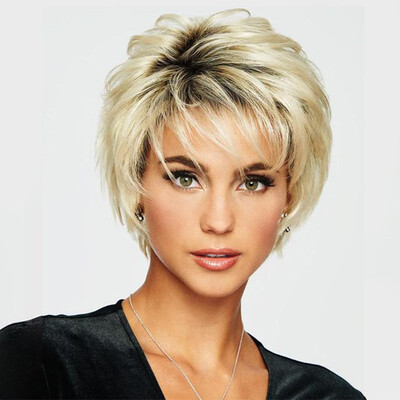 

BLONDE UNICORN Synthetic Hair Wigs Brown Straight Multi-layers multicolor various styles Short Wigs With Side Bangs
