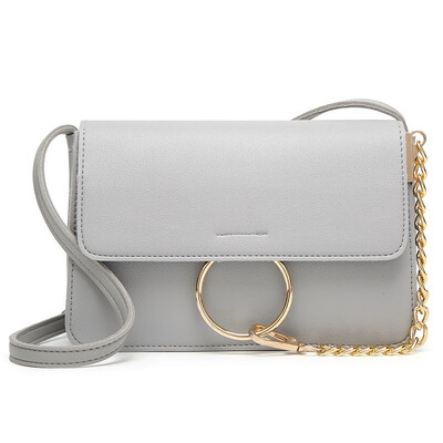 

Luxury Brand Women Messenger Bags Chains Patchwork Shoulder Crossbody Bag Ladies Metal Ring Leather Stella Bag Clutch Sac A Main