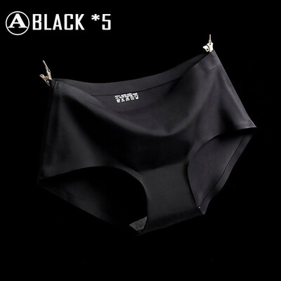 

UNLIMON 5pcs Seamless panties Icesilk Mid waist Sexy Briefs