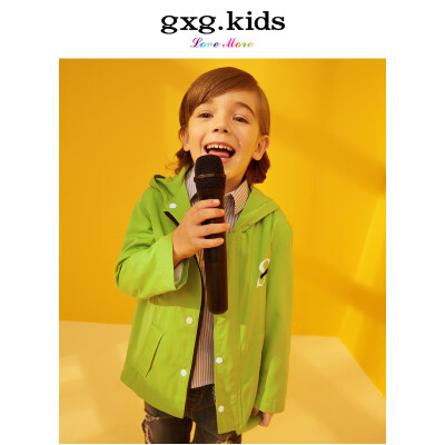 

Gxg kids childrens clothing 2019 spring new vitality letters embroidery fluorescent green long section boy windbreaker jacket A18108220 green 130