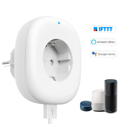 

Wifi Smart Socket Plug with Big OnOff Switch Button USB Port Smart Alexa Outlet Support APP Remote Control