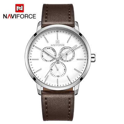 

NAVIFORCE NF3001 Men Watch Brand Sport Quartz Watches Hour Date Day Pointer Luminous Military Army Business Leather Wrist Watch