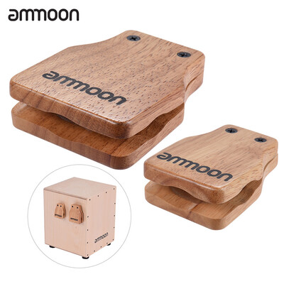 

ammoon Large & Medium 2pcs Cajon Box Drum Companion Accessory Castanets for Hand Percussion Instruments