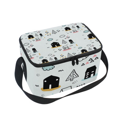 

ALAZA Lunch Box Insulated Little House Lunch Bag Large Cooler Tote Bag for Men Women