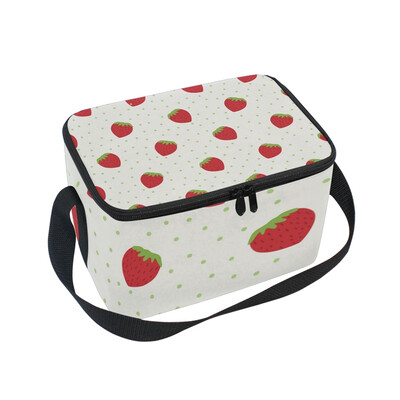 

ALAZA Lunch Box Insulated Strawberry Design Lunch Bag Large Cooler Tote Bagfor Men Women
