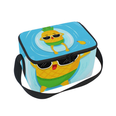 

Lunch Box Insulated Lunch Bag Large Cooler Summer Pineapple Tote Bagfor Kids Men Women