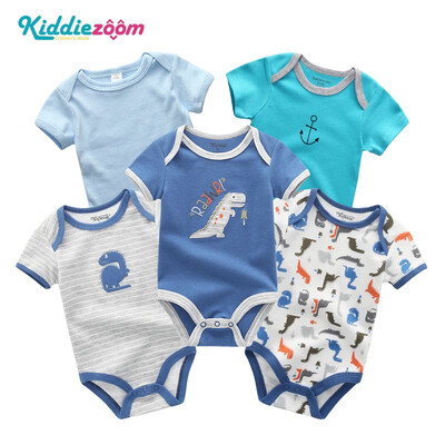 

5PCSLot Unicorn Baby Girl Clothes Cotton Babywear Bodysuits One-Piece Baby Boy Clothes Rompers Newborn 0-12M Short Sleeve
