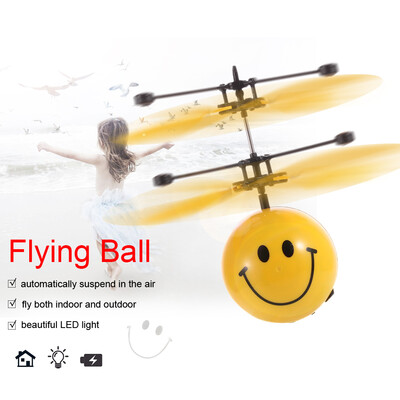 

Creative Emoji Levitating Sphere Smiley Face Helicopter Flying Ball Emoticon Drone Hand Control Aircraft RC Toy Children Gift