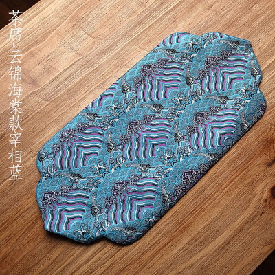 

Nanjing Yunjin Brocade Royal Pattern Teapot Placemat Chinese Gongfu Tea Ceremony Royal Blue