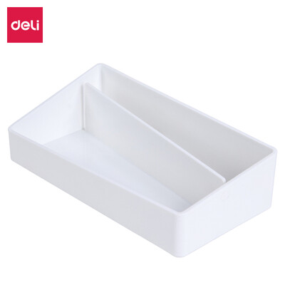 

Deli deli music fashion 2 grid desktop storage box multi-function pen small objects storage white 8910