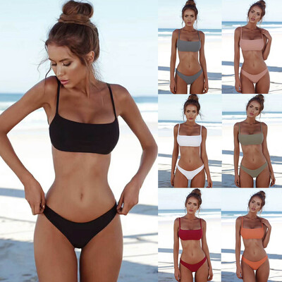 

New Sexy Women Bikini Set Swimsuit Push Up Padded Bra High Cut Bottoms Swimwear Bathing Suits
