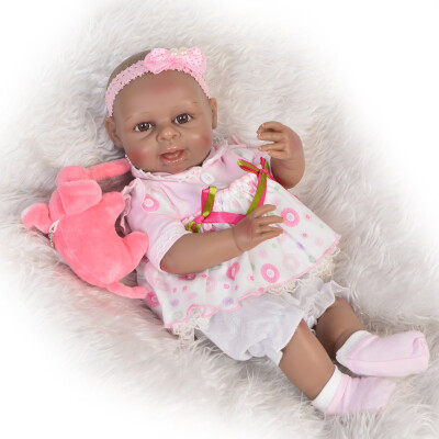 

Realistic Reborn Baby Dolls Girl 23 Inch Full Body Silicone Vinyl Lifelike Baby Alive Dolls with Free Bear Playmates For Kids