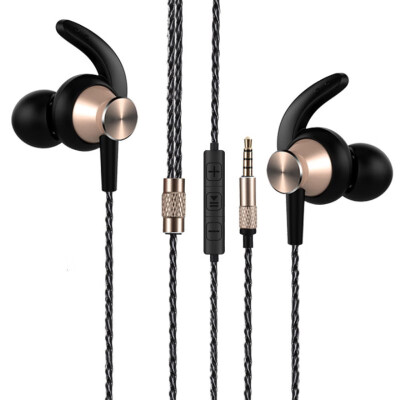 

M5 Phone PC Earphones In Ear Stereo Headset with Microphone Wired Earbuds Volume Control 35mm Jack Earplug Metal Headphone