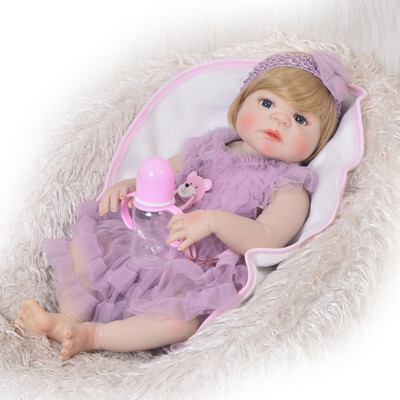 

23 57 cm Realistic Reborn Doll Full Vinyl Body Silicone Lifelike Baby Doll Toy For Boy Kid Playmate Childrens Day Gift