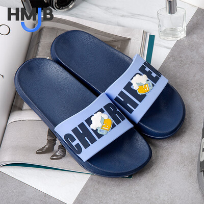 

Colorful Steps Slippers Mens Sandals Korean Trends Letters Patterns Home Bathroom Outdoor Beach Casual Fashion HM038 Dark Blue 43