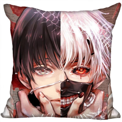 

Tokyo Ghoul Pillow Cover Bedroom Home Office Decorative Pillowcase Square Zipper Pillow Cases Satin Fabric No Fade