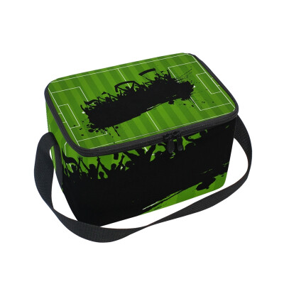 

ALAZA Lunch Box Football Pattern Insulated Lunch Bag Large Cooler Tote Bagfor Men Women