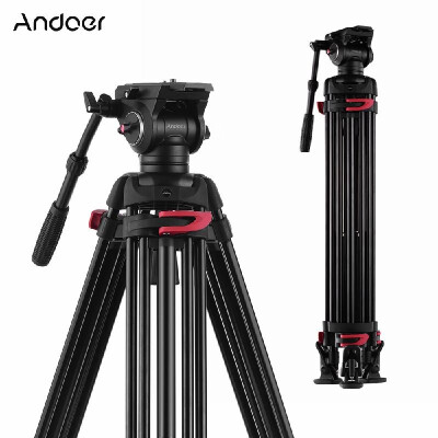 

Andoer XTK-8018 Professional Photography Tripod Stand Aluminium Alloy with 360° Panorama Fluid Hydraulic Bowl Head Horseshoe-shape