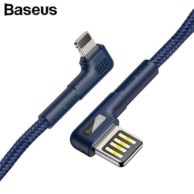 

Baseus Reversable USB Cable Double Bend Elbow Design For iphone XS XR XS Max Play Games 15A -24A Charging&Data Transfer