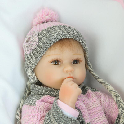 

15in Reborn Baby Rebirth Doll Kids Gift Grey Sweater