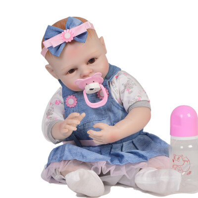 

19 Inch New Design Reborn Baby Doll Full Body Silicone 45 cm Realistic Girl Baby Doll Toy For Toddler Christmas Gifts Shower Toy