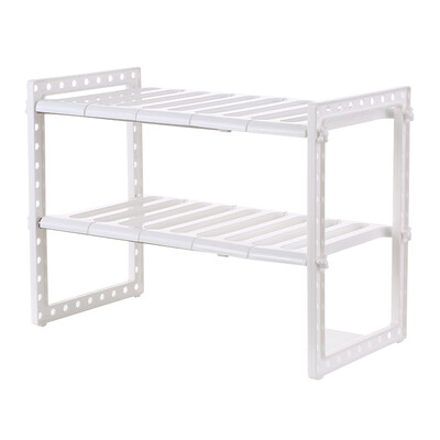 

Multi-functional Under Sink 2-Tier Expandable Shelf Storage Organizer Adjustable Stainless Steel Kitchen Sink Rack