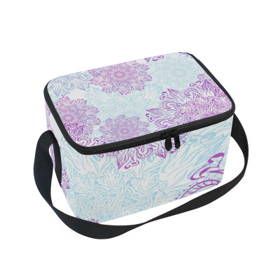 

ALAZA Insulated Lunch Box Snowflake Pattern Lunch Bag for Men Women Portable Tote Bag Cooler Bag