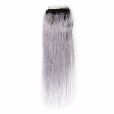 

Nami Hair Wholesale Price 4x4 Ombre Color T1BGrey Lace Closure Brazilian Straight Remy Human Hair Free Part