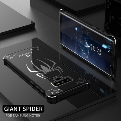 

Original Brand R-JUST Case For Samsung Galaxy Note 9 Note 8 Luxury Spider Aluminum Metal Bumper Mirror Acrylic Back Cover Case