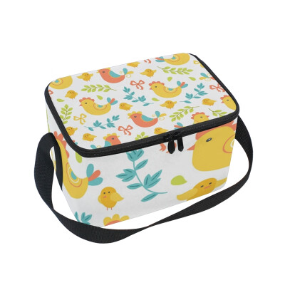 

ALAZA Insulated Lunch Box Chicken Pattern Lunch Bag for Men Women Portable Tote Bag Cooler Bag