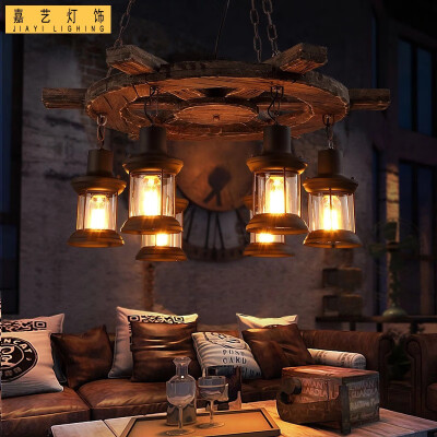 

American LOFT retro coffee restaurant bar nostalgia creativity clothing store solid wood decoration chandelier