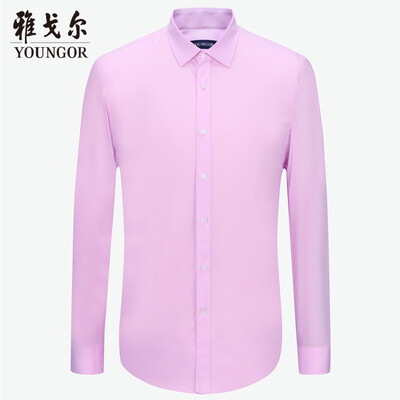

Youngor shirt mens 2019 spring youth mens casual dress shirt YLDD11630OFY pink 39