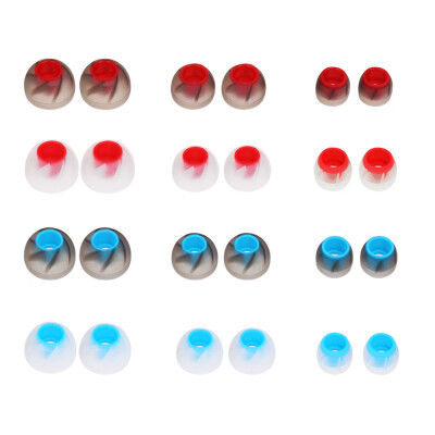 

12 Pairs 24 PCS  M S 45mm Soft Silicone In-Ear Earphone Covers Earbud Tips Earbuds Eartips Dual Color Ear Pads Cushion for Headp