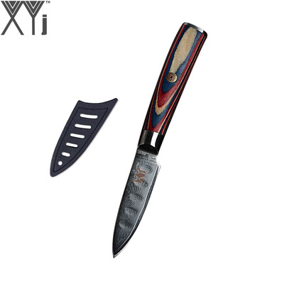

XYj Damascus Kitchen Cooking Knives Fruit Knife Japanese DamascusKitchen Knife VG10 67 Layer Ultra Sharp Colorful Wood Handle