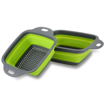 

Square Draining Outdoor Home Kitchen Collapsible Stretch Storage Vegetable Fruits Basket