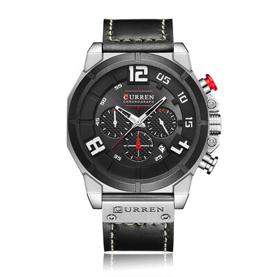 

CURREN Fashion Sport Genuine Leather Men Watches 1ATM Life Water-resistant Quartz Man Watch Relogio Musculino Chronograph