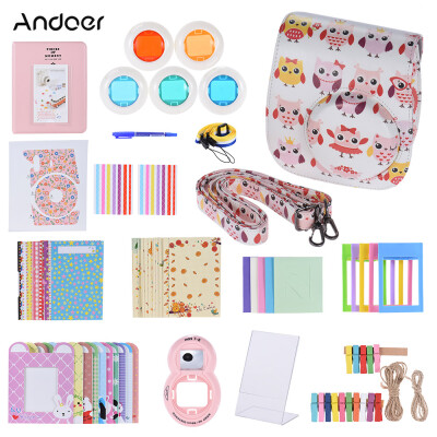 

Andoer 14 in 1 Accessories Kit for Fujifilm Instax Mini 888s9 w Camera CaseStrapStickerSelfie Lens5Colored FilterAlbum