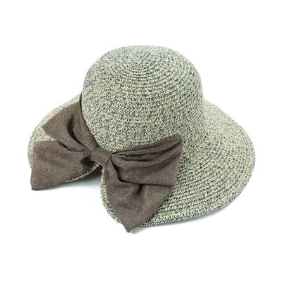 

New Fashion Women Straw Hat Bowknot Large Rolled Brim Foldable Sweet Vintage Sun Summer Beach Cap