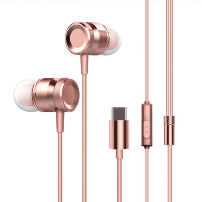 

USB Type-C In-Ear Wired Metal Earphone Headset USB-C Earphone Earbuds In-line Control w Mic for Xiaomi 6 Note 3 MIX 2 Letv LeEco