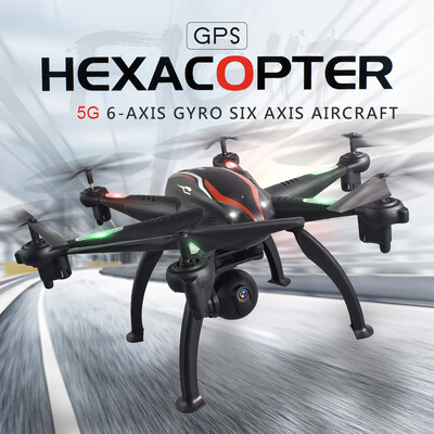 

L100 1080P 5G WiFi FPV Wide-Angle Camera 6-axis GPS RC Drone Auto Follow RC Hexacopter RC Toy for Adults Kids