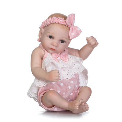 

10inch 25cm Reborn Baby Doll Boy Full Silicone Sleeping Doll Bath Toy Realitic Lifelike Blue Dot