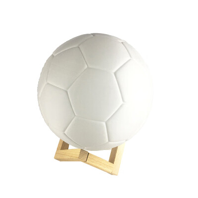 

UpperX 3D Printing Soccer Colorful LED Desk Table Night Light Pat Switch Football with Magnetic Support Wood bracket 7 color