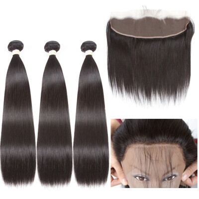 

BEAUDIVA Brazilian hair weave bundles with closure straight hair 3 bundlls