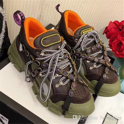 

Flashtrek Sneaker with Removable Crystals Womens Luxury Brand Designer Running Sneakers Mountain Climbing Shoes Mens Outdoor Hikin