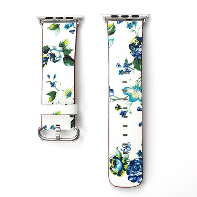 

Floral Watch Strap For Apple Watch Strap Bands Leather Flower Straps Band 38mm42mm Bracelets With Adapter