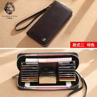

Old man head LAORENTOU mens handbag long section first layer leather wallet business zipper clutch bag multi-card wallet cigarette case JD802216J0ZY10L1B2 ly