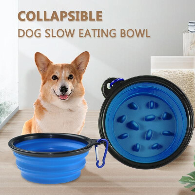 

Pet Slow Eating Bowl Foldable Dog Feeder Eco-Friendly Durable Non-Toxic Preventing Choking Healthy Dish Pet Supplies-Small Size