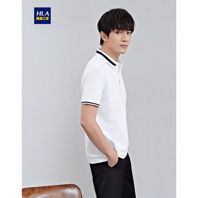 

HLA Haishu House Short Sleeve POLO Male 2019 Summer New Comfort Cotton Ammonia Short T Male HNTPD2R116A White 3A 190104Y 56